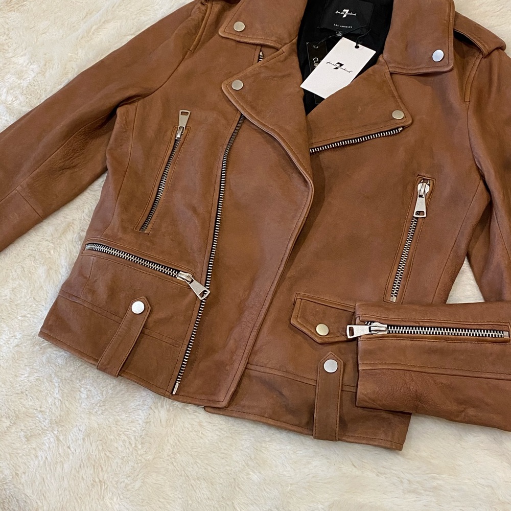 Sold New 7 For All Mankind Genuine Leather Jacket - Picture 2 of 7